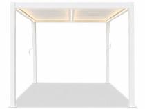 Biała aluminiowa pergola tarasowa z oświetleniem LED 3x3 żaluzjowa Lufel 2.0 - White