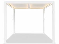 Biała pergola tarasowa z oświetleniem LED 4x4 Lufel 2.0 aluminium White