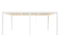 Biała aluminiowa pergola ogrodowa z oświetleniem LED 4x6 Lufel 2.0 White