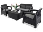 Meble ogrodowe technorattanowe z fotelami i sofą dla czterech osób