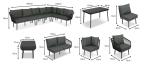 Grafitowy zestaw mebli tarasowych dla 10 osób Postigo Corner XXL