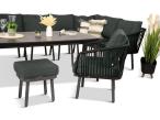 Grafitowy zestaw mebli tarasowych dla 10 osób Postigo Corner XXL
