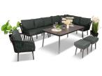 Grafitowy zestaw mebli tarasowych dla 10 osób Postigo Corner XXL
