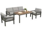 Aluminiowe meble na taras ze stołem obiadowym 160 cm Calamba Dining - Light Grey