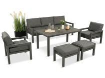 Zestaw mebli z wysokim stołem i pufami Calamba Dining - Antracite