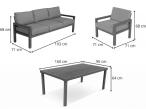 Aluminiowy zestaw mebli z wysokim stołem obiadowym Calamba Grande - Antracite
