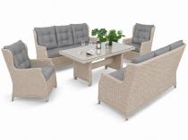 Elegancki zestaw mebli technorattanowych Fiorento dla 8 osób na taras Grey