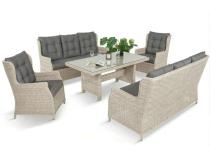 Elegancki zestaw mebli technorattanowych Fiorento dla 8 osób na taras Grey