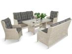 Elegancki zestaw mebli technorattanowych Fiorento dla 8 osób na taras Grey