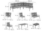 Narożnik ogrodowy z fotelami z wysokim oparciem i pufami Doros Corner XL - Cream