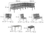 Zestaw mebli ogrodowych metalowych ze stołem 160cm i pufami Doros Corner XXL - Cream