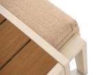 Komplet ogrodowy z wysokim oparciem metalowy z sofą 175cm, fotelami i pufami - Doros Max + pufy - Polywood Cream
