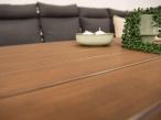 Narożnik ogrodowy z wysokim oparciem w komplecie z wysokim stołem 160cm, fotelami i pufami Doros Corner XL - Polywood Dark Grey