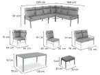 Komplet mebli na taras ze stołem polywood - narożnik Doros 184x239cm, 2 pufy, stół 120cm
