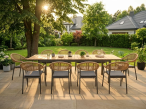 Aluminiowy zestaw ogrodowy 10-osobowy - stół i krzesła - Sovana Avio z plecionką kolor Nature Antracite