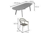 Aluminiowe meble ogrodowe z rozkładanym stołem Ondaro + 8 krzeseł Sovana - Cashmere