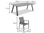 Meble ogrodowe obiadowe ze stołem Mivo 220cm + 10 krzeseł Ebra - Antracite