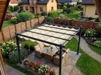 Pergola ogrodowa stalowa Hiro 3x3 z zasłonami w zestawie