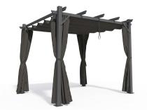 Pergola ogrodowa wolnostojąca z zasłonami Hiro 3x3 - Grey