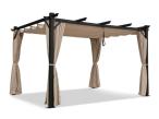 Pergola na taras z zasłonami i materiałowym dachem Hiro 4x4 - Beż