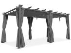 Grafitowa pergola wolnostojąca z zasłonami Hiro 3x5,5 - Szary