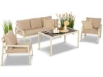 Metalowe jasne meble ogrodowe dla 5 osób Sodor Dining - Cream