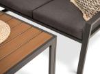 Komplet mebli na taras - narożnik 184x239cm, 2 pufy, stół 120cm - Sodor Corner XL - Dark Grey Polywood