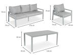 Metalowe jasne meble ogrodowe dla 5 osób Sodor Dining Polywood