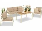 Metalowe jasne meble ogrodowe dla 5 osób Sodor Dining Polywood - Cream