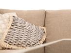 Nowoczesny narożnik ogrodowy z fotelami, pufami i stołem obiadowym 160cm Sodor Corner XL - Cream Polywood
