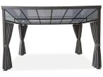 Pergola metalowa wolnostojąca z dachem z poliwęglanu i zasłonami 3x4 Tilo