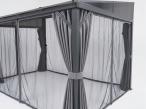 Pergola metalowa wolnostojąca z dachem z poliwęglanu i zasłonami 3x4 Tilo
