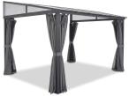 Pergola przyścienna z zasłonami i moskitierami 3x4 Tilo - dach poliwęglan