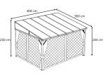 Pergola metalowa wolnostojąca z dachem z poliwęglanu i zasłonami 3x4 Tilo