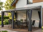 Duża pergola metalowa na taras wolnostojąca 3x6 ze skośnym dachem poliwęglanowym Tilo