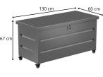 Skrzynia z siłownikiem metalowa na kółkach Horten 132x62 cm - Antracite
