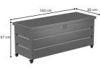 Metalowa skrzynia ogrodowa gruba blacha 158x63 cm - Antracite