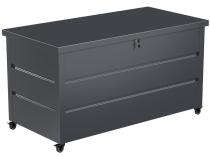 Duża blaszana skrzynia ogrodowa metalowa na kółkach Horten 160x80 cm - Antracite