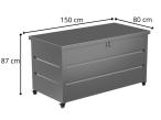 Skrzynia ogrodowa metalowa na kółkach Horten 147x83 cm - Antracite
