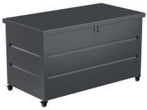 Blaszana skrzynia ogrodowa do warsztatu na kółkach Horten 150x80 cm - Antracite