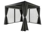 Nowoczesna pergola ogrodowa 4x4 Nefir 2.0 Antracyt z zasłonami i moskitierami, Gartwerk