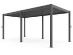Pergola tarasowa lamelowa 3x6 metalowa Nefir 2.0 Antracyt + zasłony moskitiera, Gartwerk