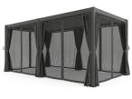Pergola tarasowa lamelowa 3x6 metalowa Nefir 2.0 Antracyt + zasłony moskitiera, Gartwerk