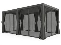 Pergola tarasowa lamelowa 3x6 metalowa Nefir 2.0 Antracyt + zasłony moskitiera, Gartwerk