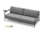 Estivo - ogrodowa sofa 3 osobowa z grubymi poduszkami