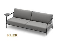 Estivo - ogrodowa sofa 3 osobowa z grubymi poduszkami