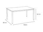 Stolik ogrodowy aluminiowy Campio 140x80x62cm - Wood Black