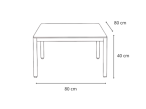 Stolik ogrodowy aluminiowy Grano 80x80x40cm - Wood Black