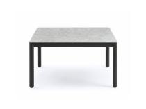 Stolik ogrodowy aluminiowy Grano 80x80x40cm - Stone Glass Black