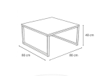 Stolik ogrodowy aluminiowy Altero 80x80x40cm - Stone Glass Black